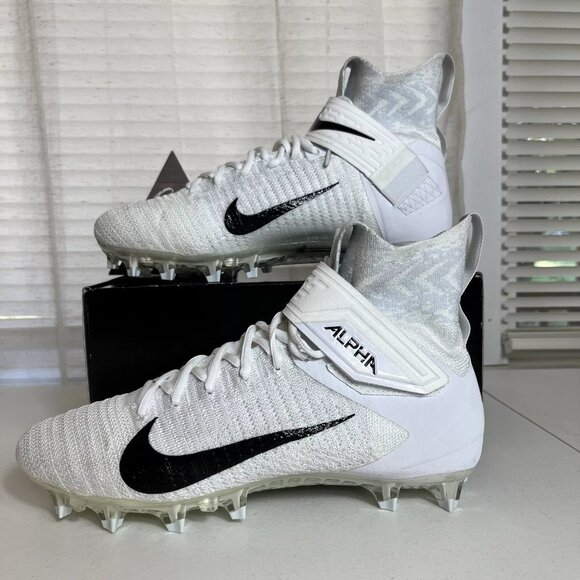 Nike Alpha Menace Elite 2 Men Size 11 Football Cleats White / Black‎ AO3374-101